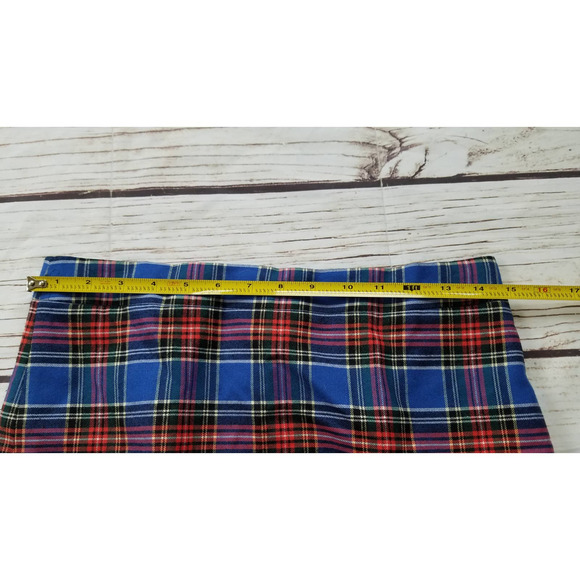 J Crew Wool Blend Blue Red Plaid Mini Skirt - Picture 5 of 7
